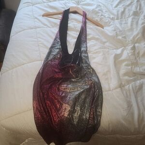 Cowl neck, low back dress